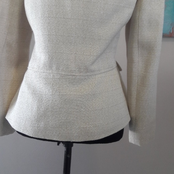Jones New York/ Creme/Peplum Style/ Tweed Blazer - Picture 7 of 8